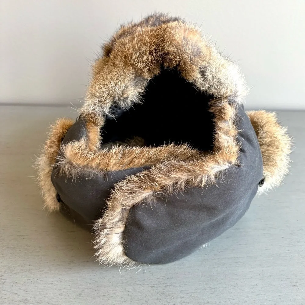 Weatherproof Kids Bomber Tapper Hat Rabbit Fur-Lined Trapper YOUTH Medium